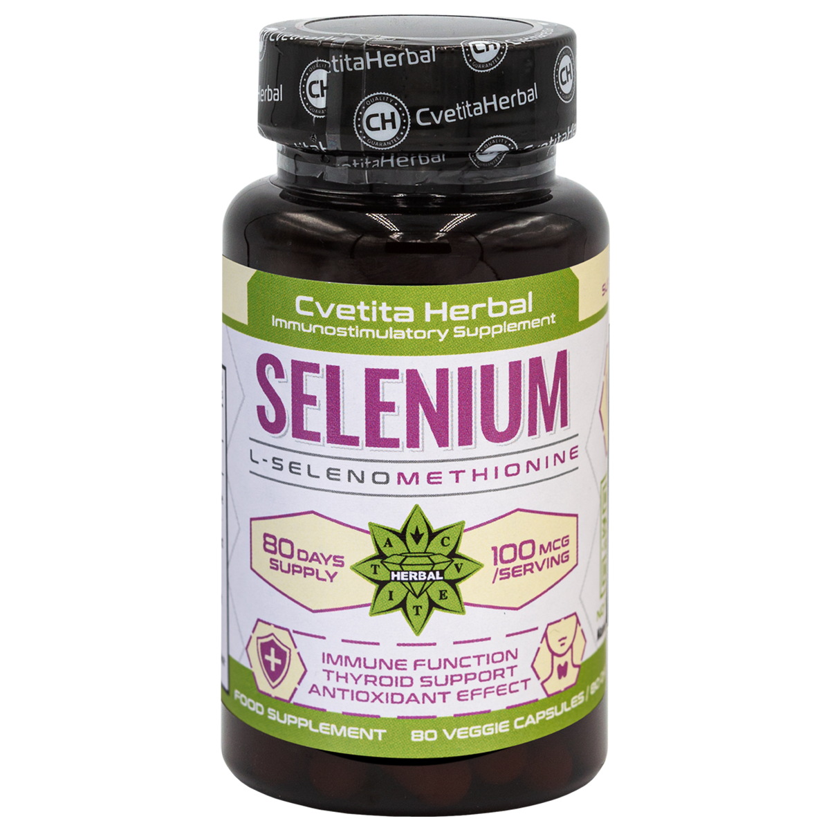 Selen (Se) - Vegetarijanski (80 kapsul x 100 mcg)
