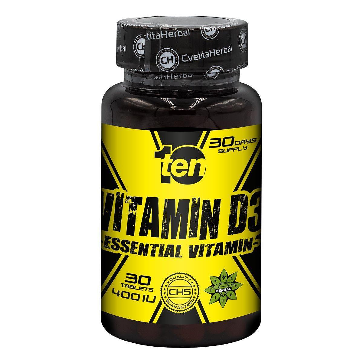 10/ten Vitamin D3 - Vitamin D3 - 30 tablet x 400 IU