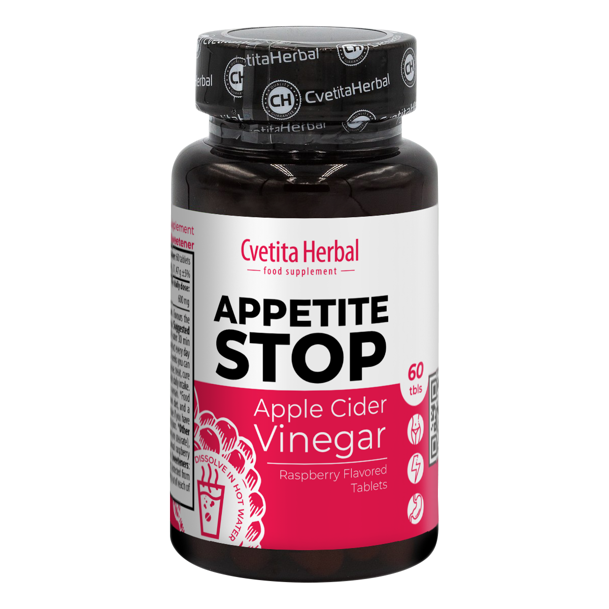 Jabolčni kis "Malina" - Appetite Stop (60 tablet)