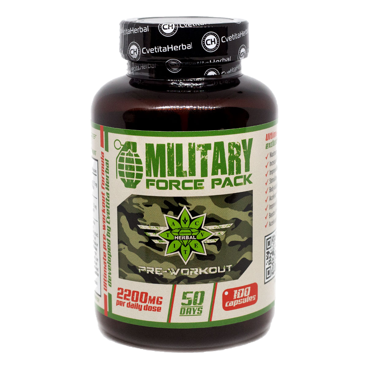Zelišča in aminokisline - Military Force Pack (100 kaps x 1100 mg)