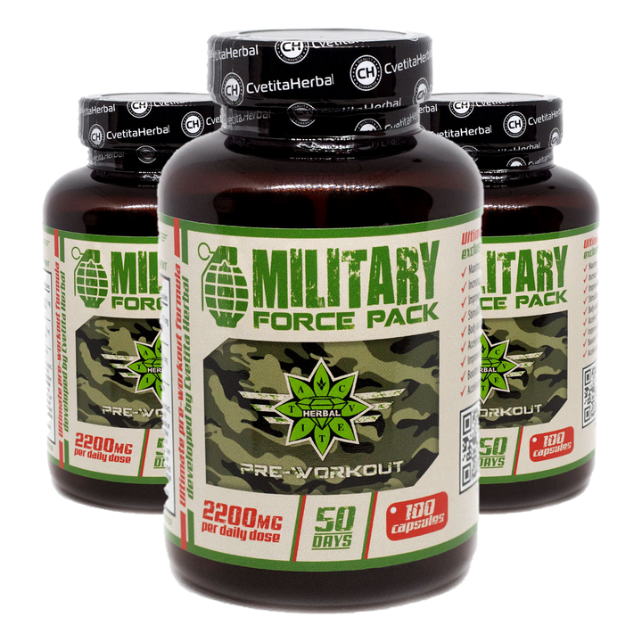Zelišča in aminokisline - Military Force Pack (100 kaps x 1100 mg)