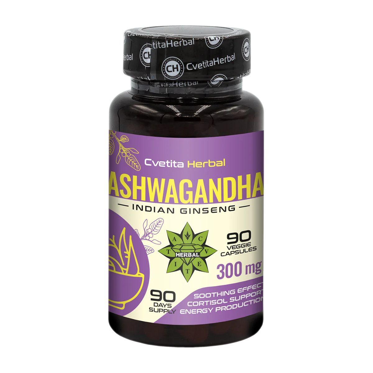 Izvleček Ashwagandhe - Rastlinski (90 kapsul x 300 mg)