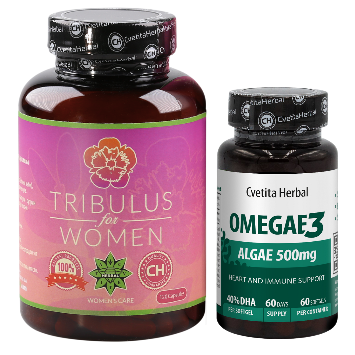 KOMBINACIJSKI PAKET ZA ŽENSKE: Tribulus Women + Omegae 3