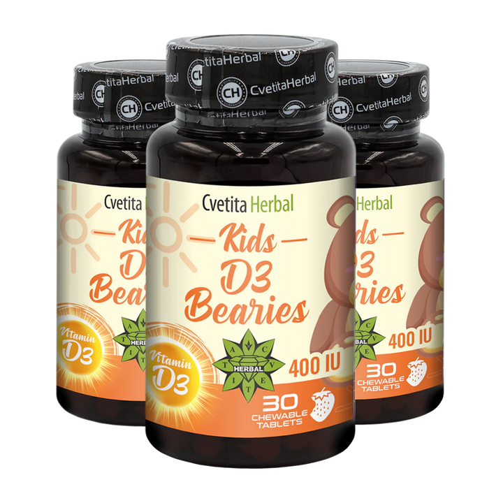 Vitamin D3 za Otroke - Kids D3 Bearies (30 tablet x 600 IU)