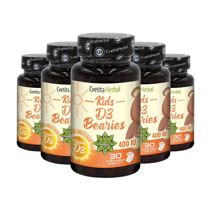 Vitamin D3 za Otroke - Kids D3 Bearies (30 tablet x 600 IU)