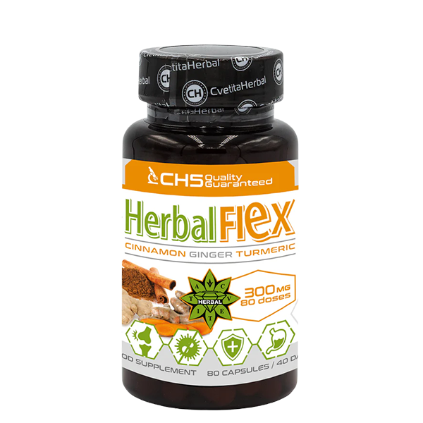 Kurkuma, ingver, cejlonska cimet - Herbal Flex (80 kapsul x 300mg) - Herbal Flex