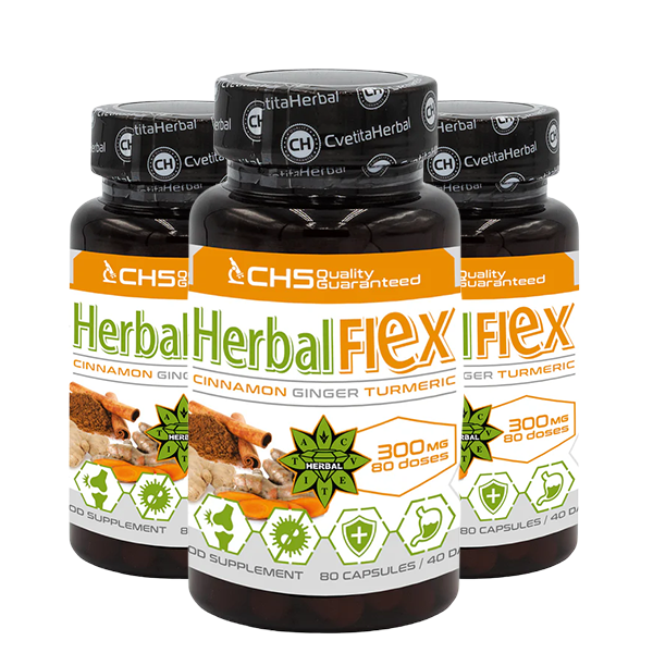 Kurkuma, ingver, cejlonska cimet - Herbal Flex (80 kapsul x 300mg) - Herbal Flex