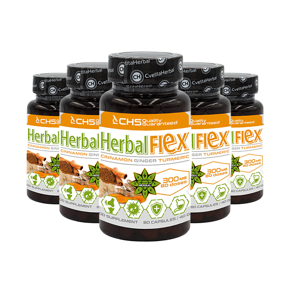 Kurkuma, ingver, cejlonska cimet - Herbal Flex (80 kapsul x 300mg) - Herbal Flex