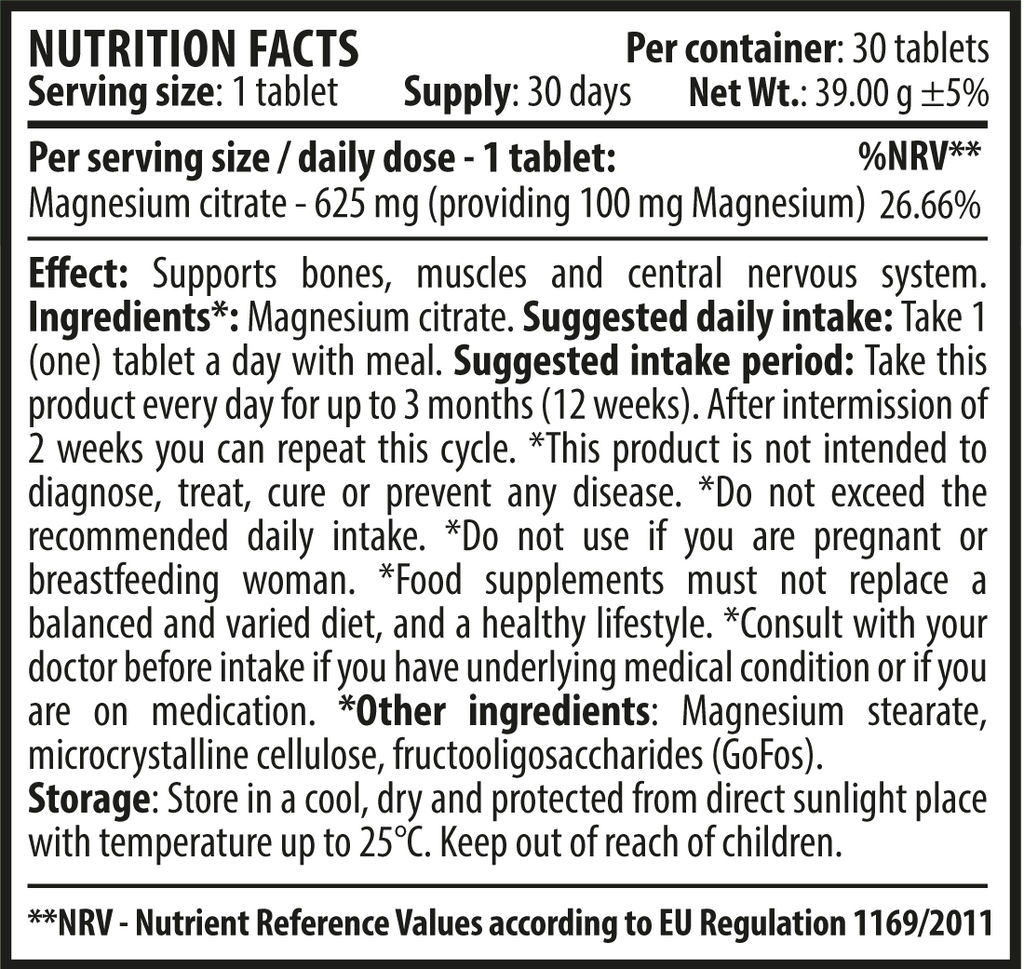 Magnezijev citrat 30 tablet