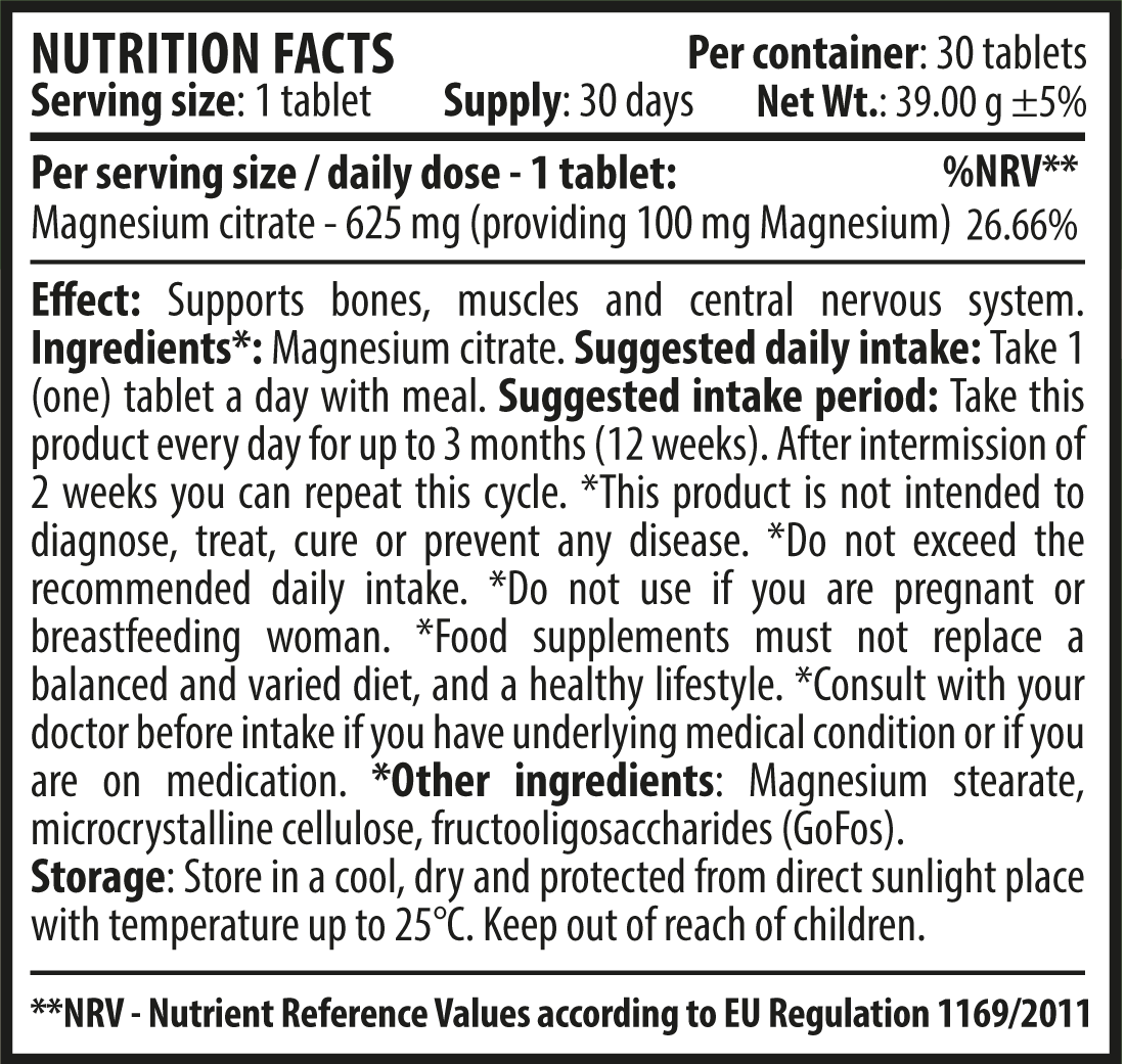 Magnezijev citrat 30 tablet