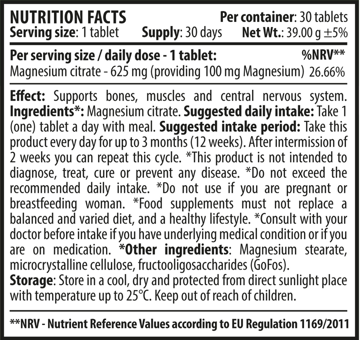 Magnezijev citrat 30 tablet