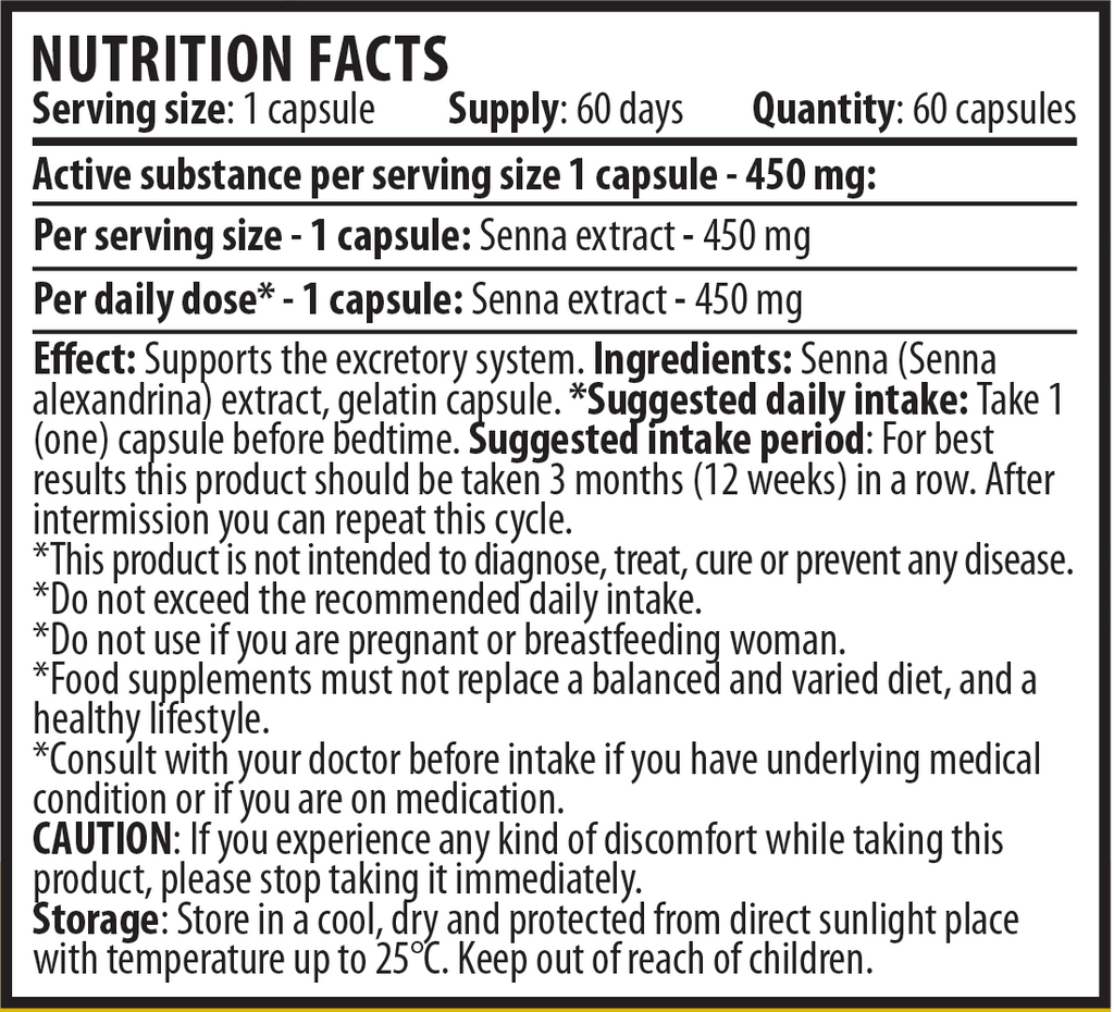 Ekstrakt sene (60 kapsul x 450 mg)