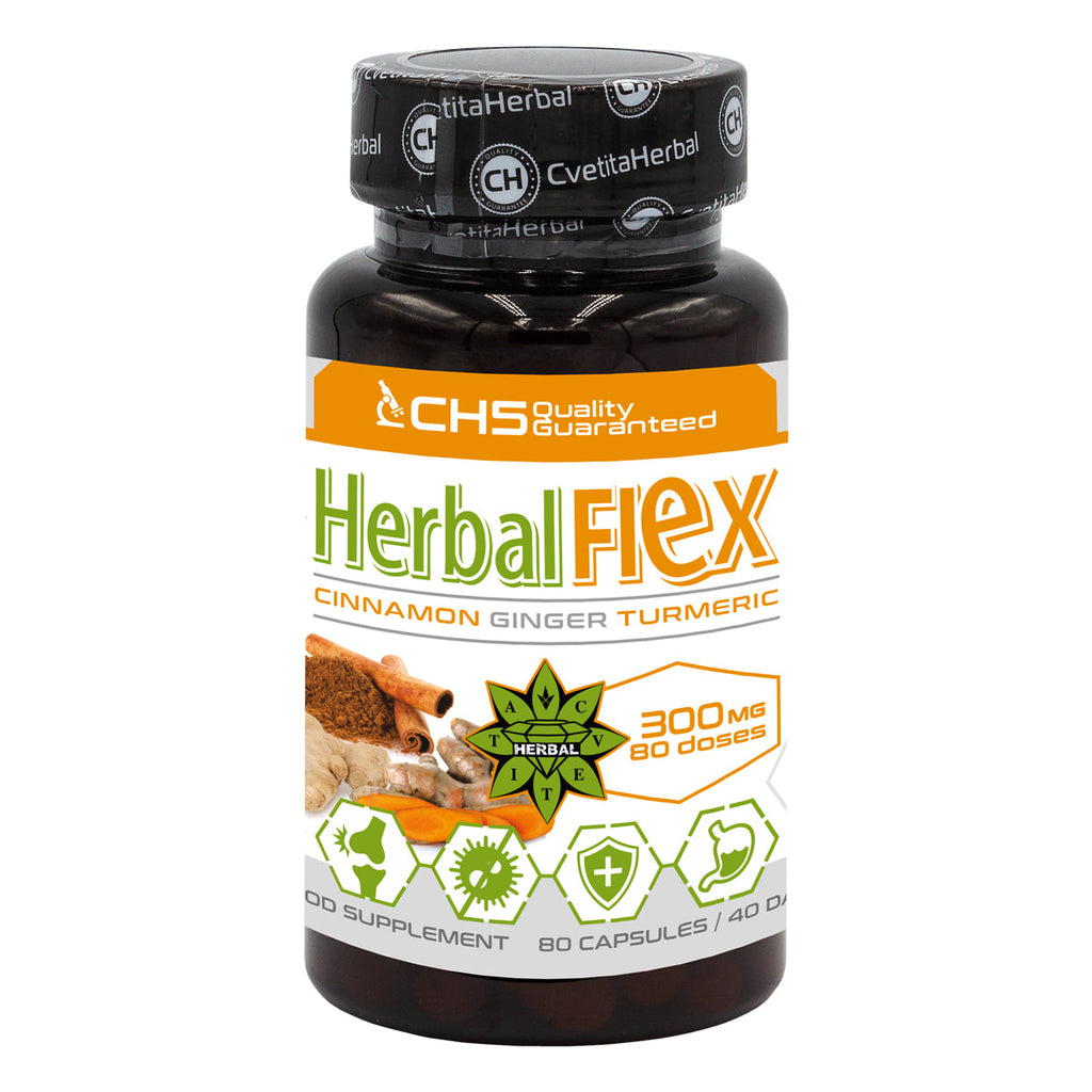 Kurkuma, ingver, cejlonska cimet - Herbal Flex (80 kapsul x 300mg) - Herbal Flex