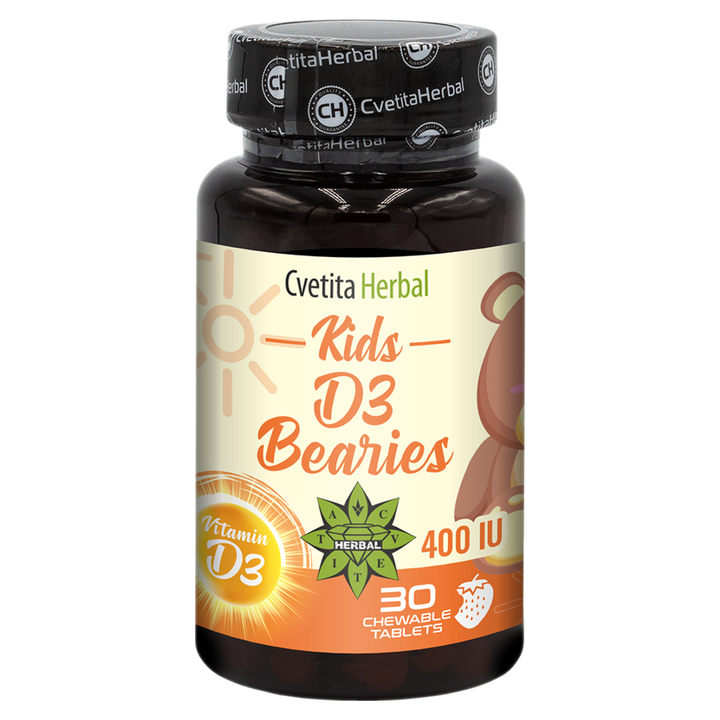 Vitamin D3 za Otroke - Kids D3 Bearies (30 tablet x 600 IU)