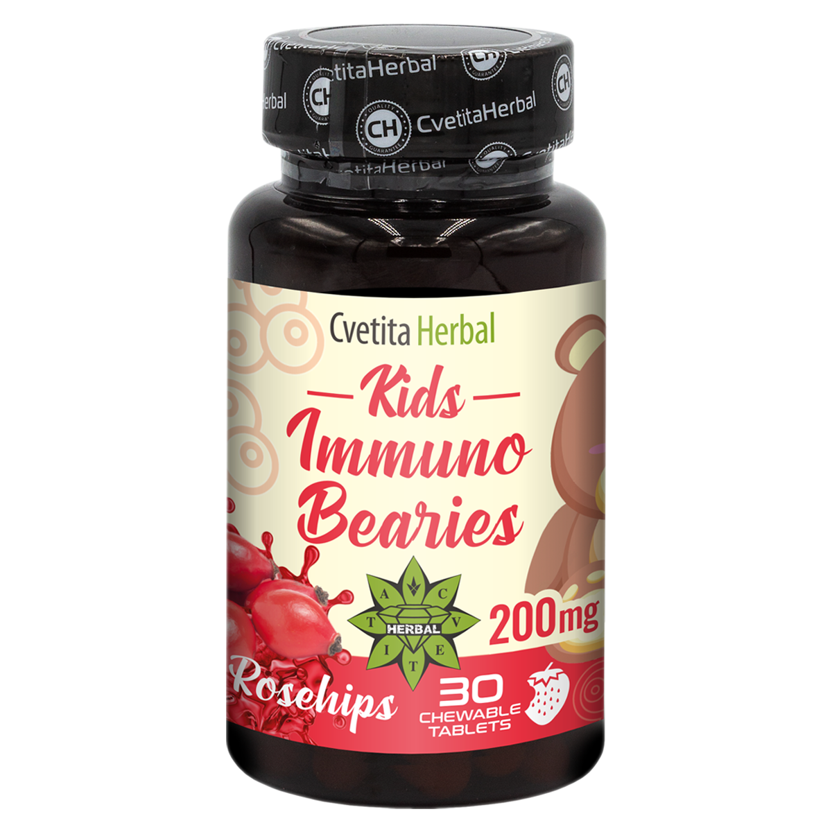 Otroški Imunski Spodbujevalec "Šipek" - Kids Immuno Bearies (30 tablet)