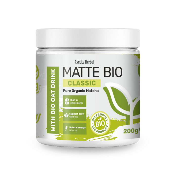 Matte Bio Classic - bio matcha v prahu 200 g znamke Cvetita Herbal