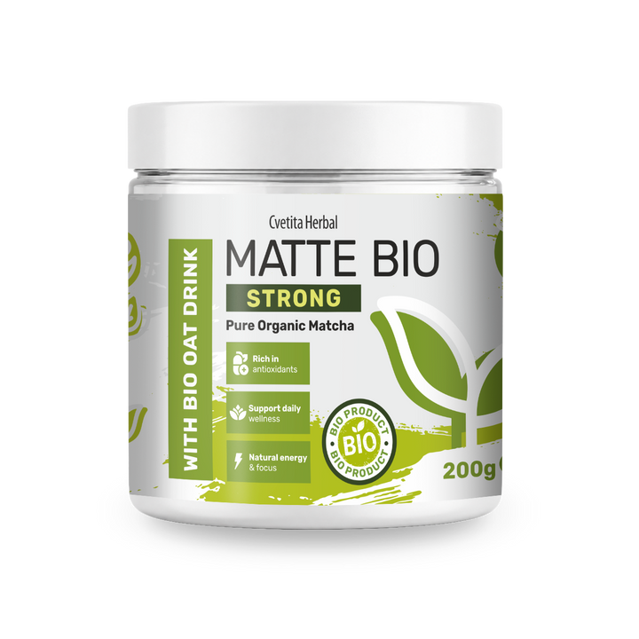 Matte Bio Strong - bio matcha v prahu 200 g znamke Cvetita Herbal