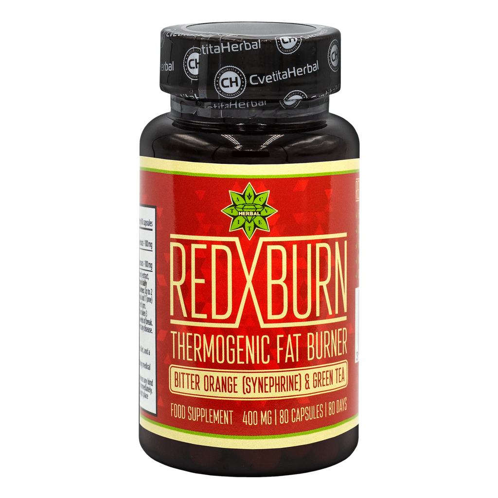 Izvleček Grenke Pomaranče in Zelenega Čaja – Red X Burn (80 kapsul x 400 mg)