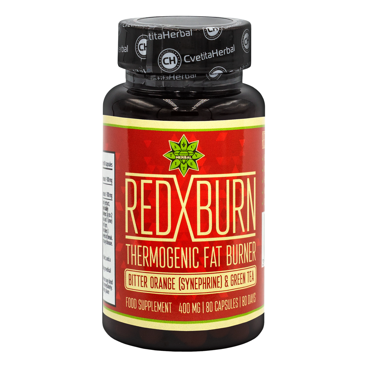 Izvleček Grenke Pomaranče in Zelenega Čaja – Red X Burn (80 kapsul x 400 mg)