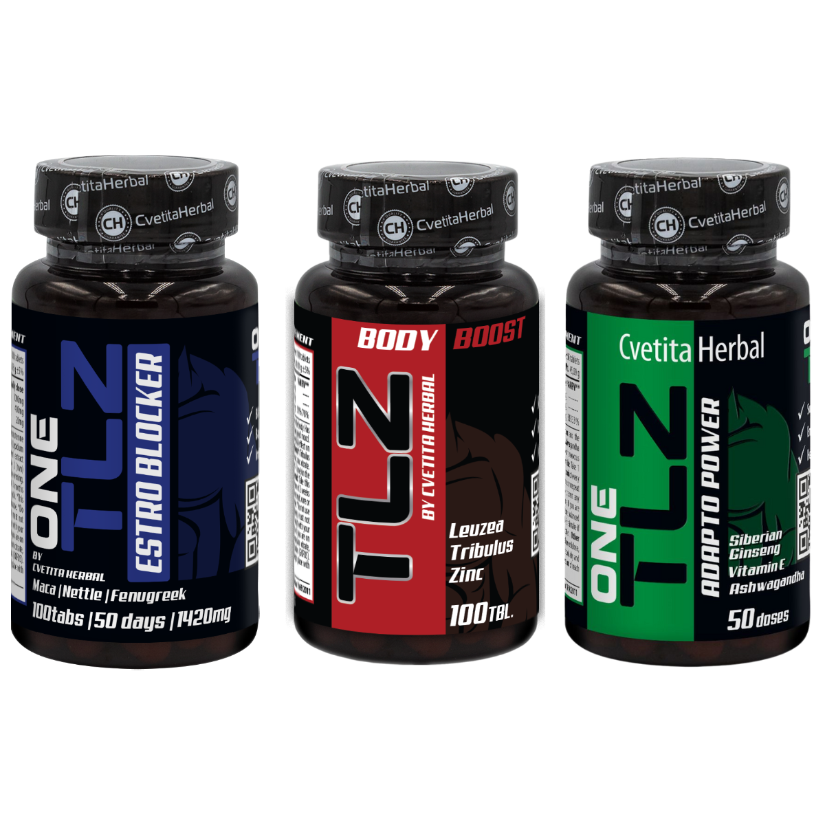 KOMBINACIJSKI PAKET: TLZ BODY BOOST 100 tablet + TLZ ESTRO BLOCKER 100 tablet + TLZ ADAPTO POWER 50 tablet